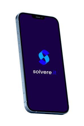 A mobile phone with Solvere logo